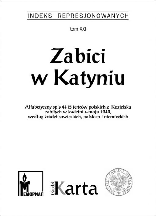 Zabici w Katyniu - okładka książki